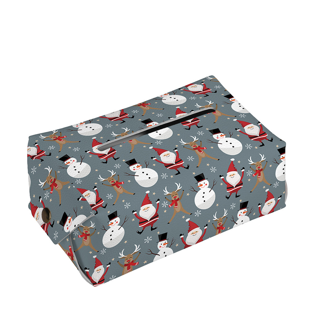 Santa Claus And Friends Pattern Print Rectangle Tissue Box Cover