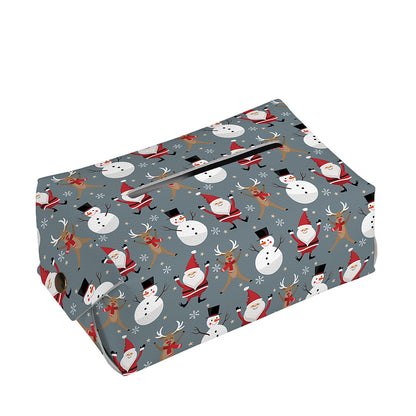 Santa Claus And Friends Pattern Print Rectangle Tissue Box Cover