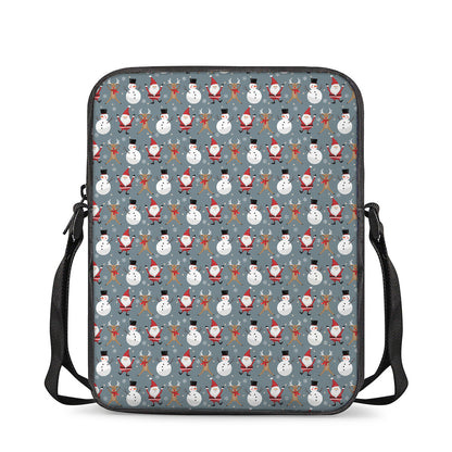 Santa Claus And Friends Pattern Print Rectangular Crossbody Bag