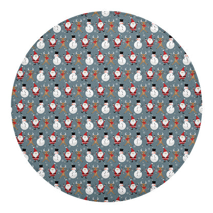 Santa Claus And Friends Pattern Print Round Blanket