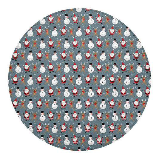 Santa Claus And Friends Pattern Print Round Blanket