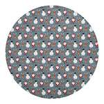Santa Claus And Friends Pattern Print Round Blanket