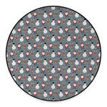 Santa Claus And Friends Pattern Print Round Floor Mat