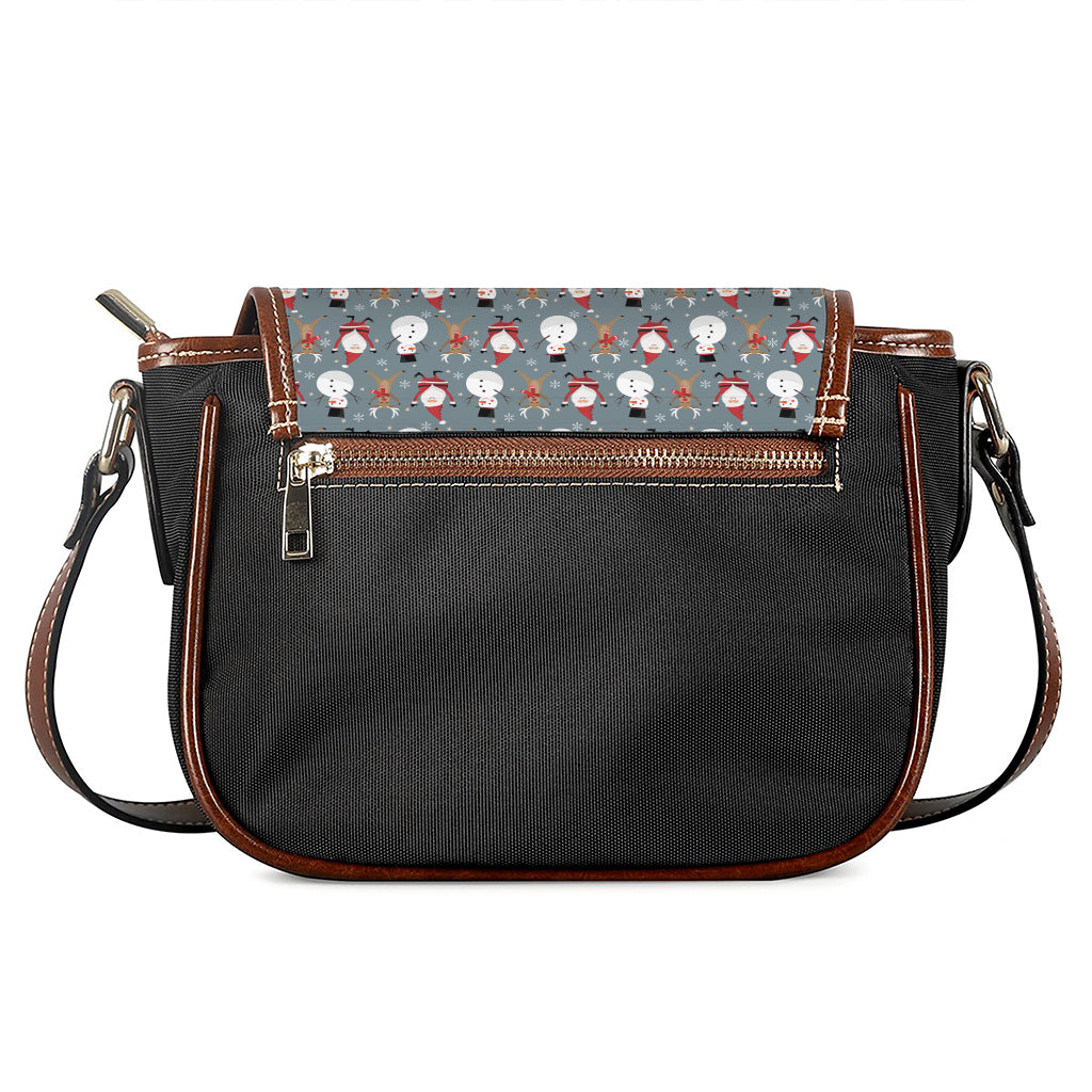 Santa Claus And Friends Pattern Print Saddle Bag