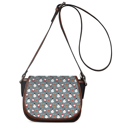 Santa Claus And Friends Pattern Print Saddle Bag