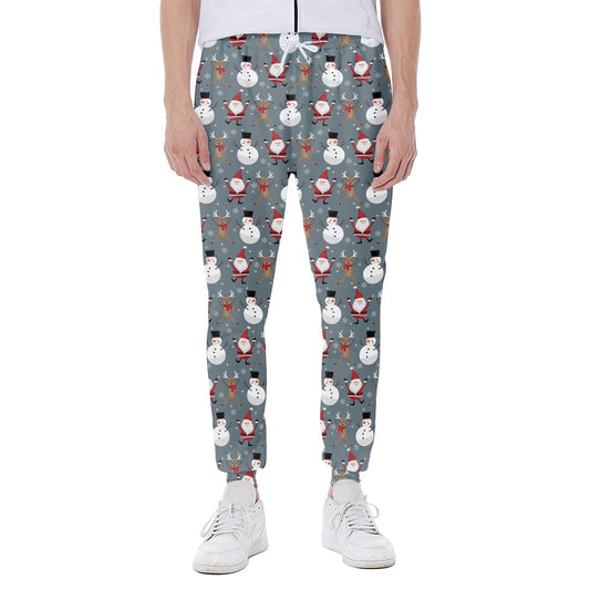 Santa Claus And Friends Pattern Print Scuba Joggers