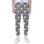 Santa Claus And Friends Pattern Print Scuba Joggers