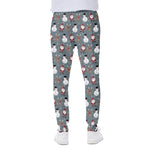 Santa Claus And Friends Pattern Print Scuba Joggers