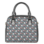 Santa Claus And Friends Pattern Print Shoulder Handbag