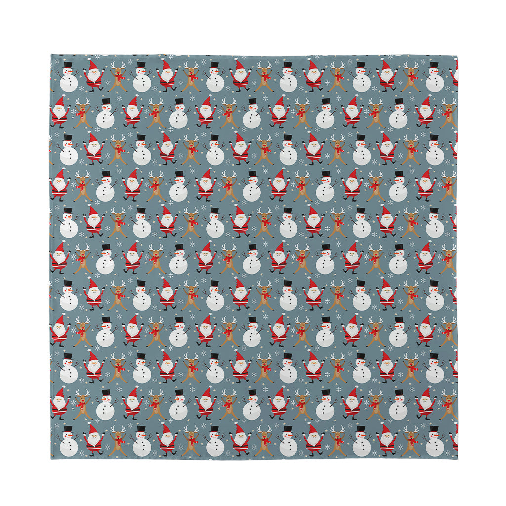 Santa Claus And Friends Pattern Print Silk Bandana