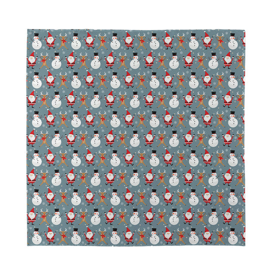 Santa Claus And Friends Pattern Print Silk Bandana