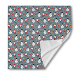 Santa Claus And Friends Pattern Print Silk Bandana