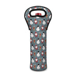Santa Claus And Friends Pattern Print Single Neoprene Wine Tote