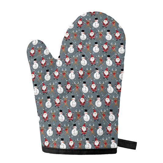 Santa Claus And Friends Pattern Print Single Oven Mitt