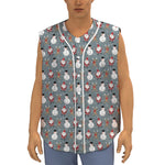 Santa Claus And Friends Pattern Print Sleeveless Baseball Jersey