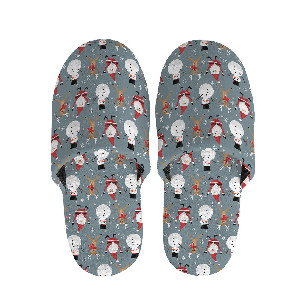 Santa Claus And Friends Pattern Print Slippers