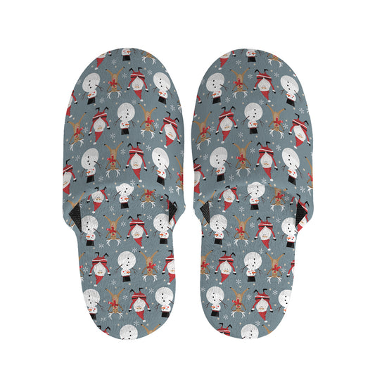 Santa Claus And Friends Pattern Print Slippers