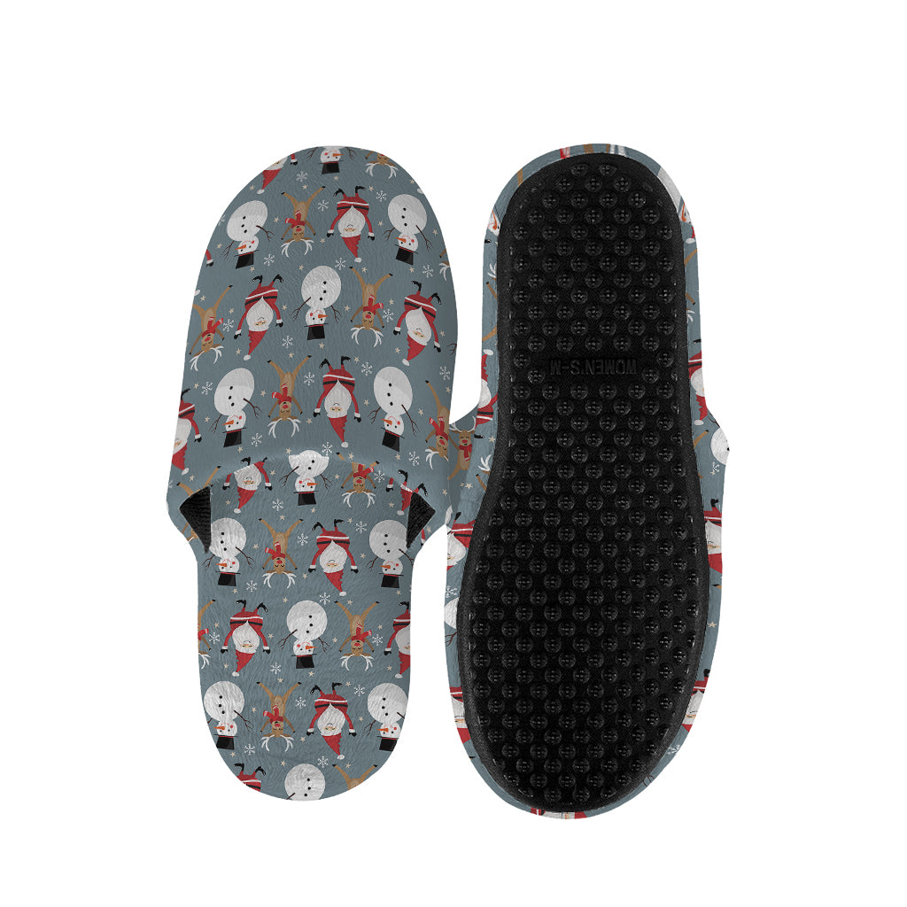 Santa Claus And Friends Pattern Print Slippers