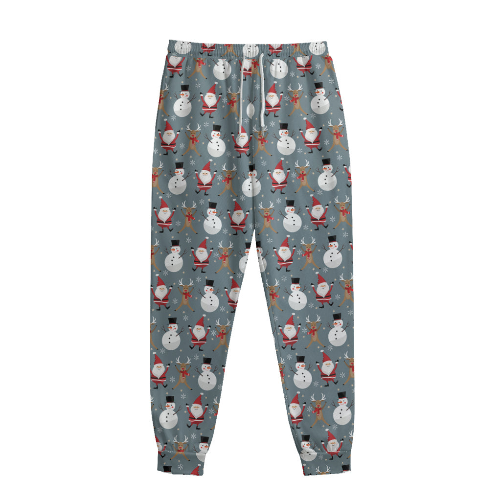 Santa Claus And Friends Pattern Print Sweatpants