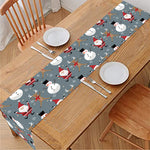 Santa Claus And Friends Pattern Print Table Runner