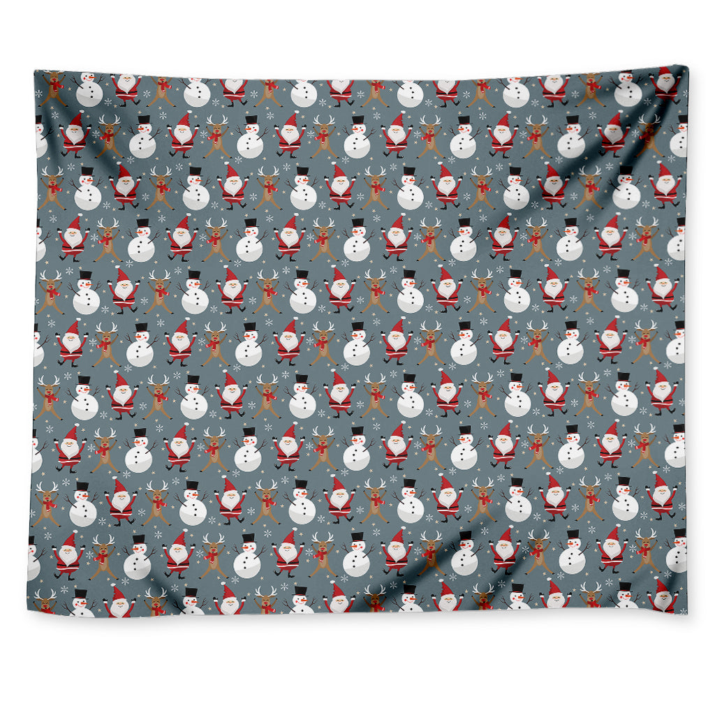 Santa Claus And Friends Pattern Print Tapestry