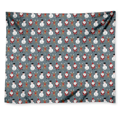 Santa Claus And Friends Pattern Print Tapestry