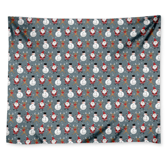 Santa Claus And Friends Pattern Print Tapestry