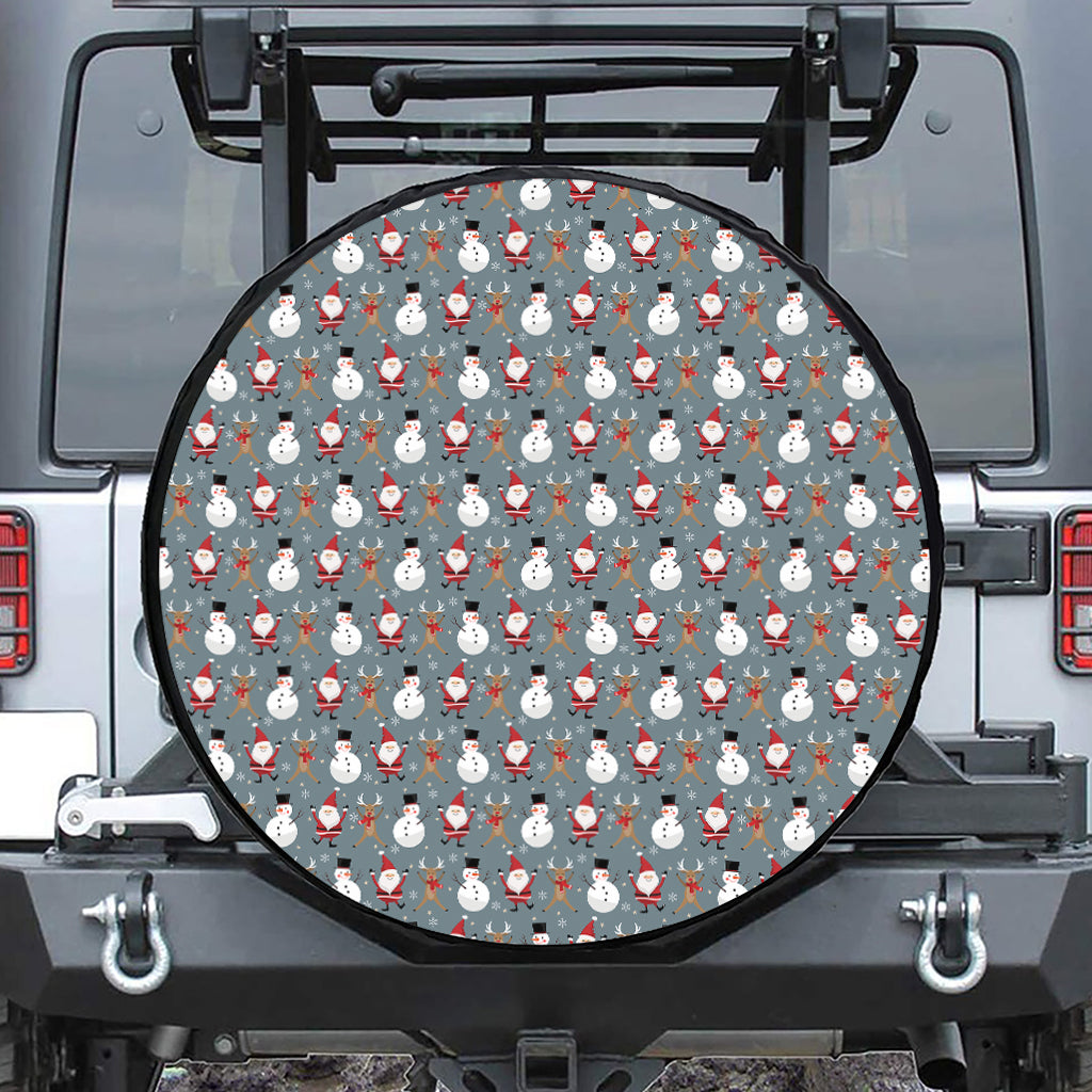 Santa Claus And Friends Pattern Print Tire Cover