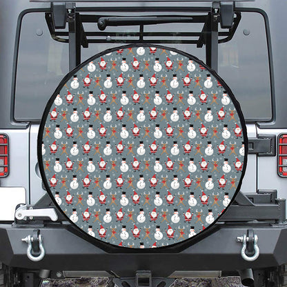 Santa Claus And Friends Pattern Print Tire Cover