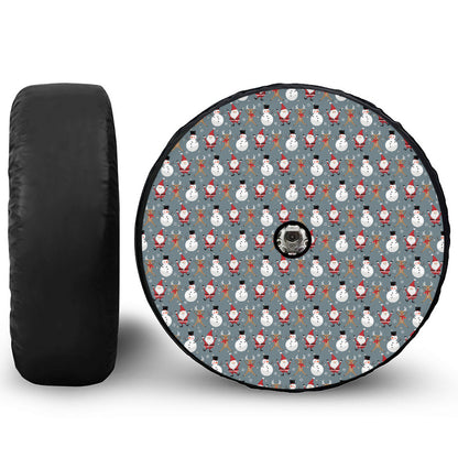 Santa Claus And Friends Pattern Print Tire Cover With Camera Hole