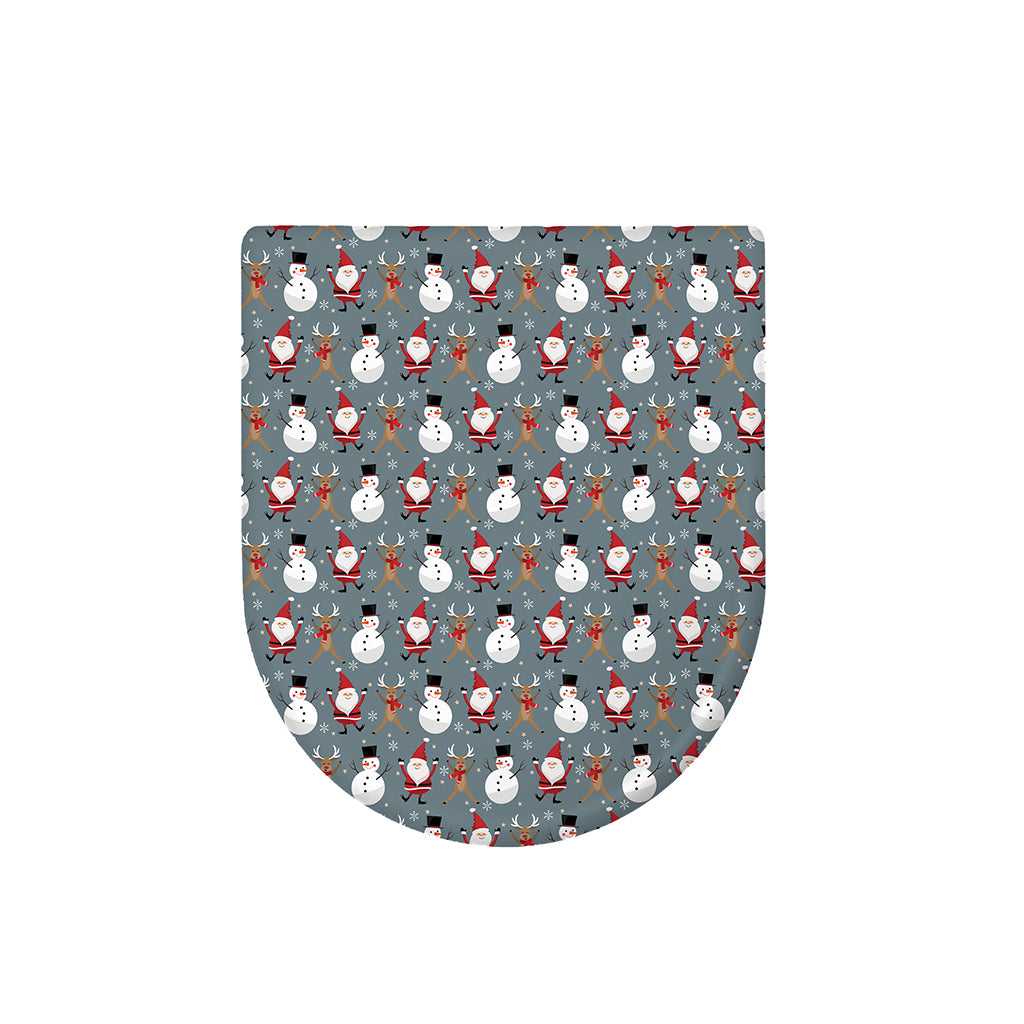 Santa Claus And Friends Pattern Print Toilet Lid Cover
