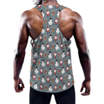 Santa Claus And Friends Pattern Print Training Tank Top