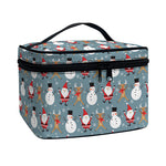 Santa Claus And Friends Pattern Print Travel Makeup Bag