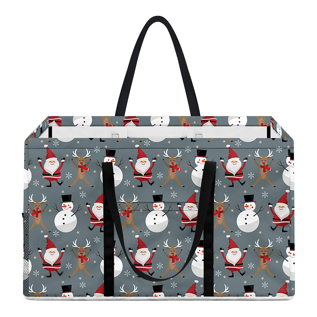 Santa Claus And Friends Pattern Print Utility Tote Bag