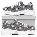 Santa Claus And Friends Pattern Print White Chunky Shoes