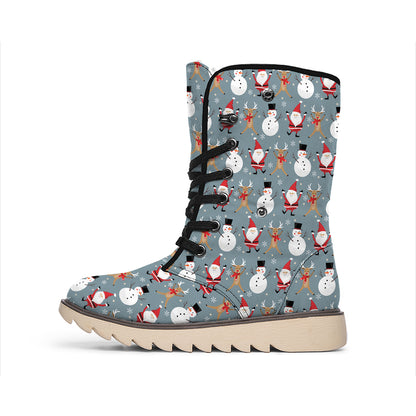 Santa Claus And Friends Pattern Print Winter Boots