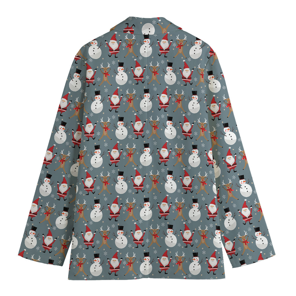 Santa Claus And Friends Pattern Print Women's Blazer