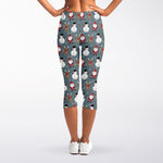 Santa Claus And Friends Pattern Print Women's Capri Leggings