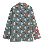 Santa Claus And Friends Pattern Print Women's Cotton Blazer