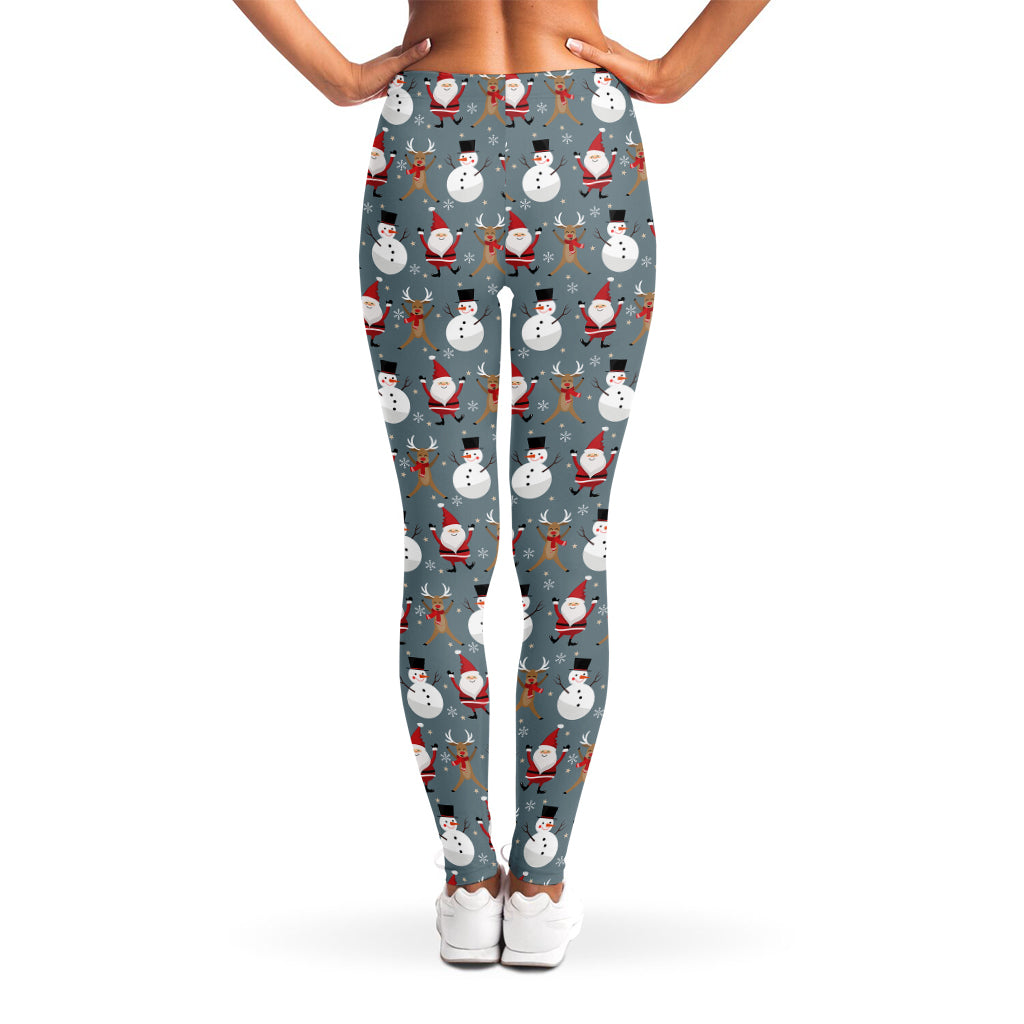 Santa Claus And Friends Pattern Print Women's Leggings