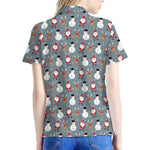 Santa Claus And Friends Pattern Print Women's Polo Shirt