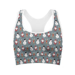 Santa Claus And Friends Pattern Print Women's Sports Bra