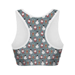 Santa Claus And Friends Pattern Print Women's Sports Bra
