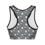 Santa Claus And Friends Pattern Print Women's Sports Bra
