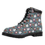 Santa Claus And Friends Pattern Print Work Boots