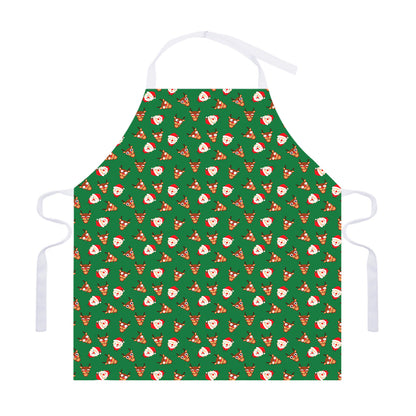 Santa Claus And Reindeer Emoji Print Adjustable Apron