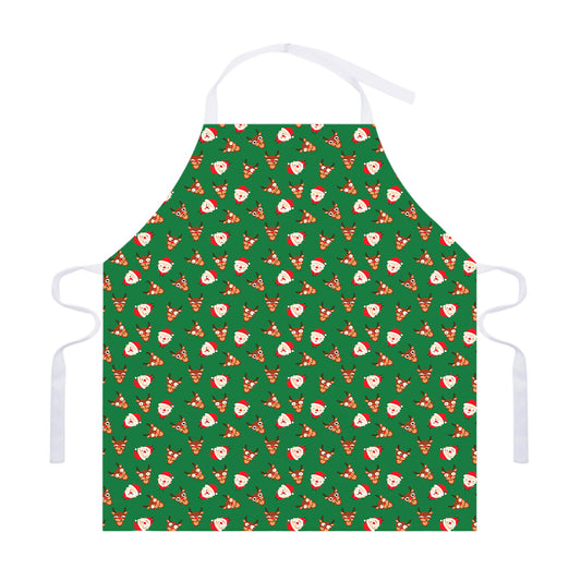 Santa Claus And Reindeer Emoji Print Adjustable Apron