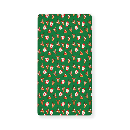 Santa Claus And Reindeer Emoji Print Baby Crib Sheet