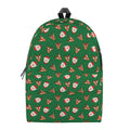 Santa Claus And Reindeer Emoji Print School Backpack
