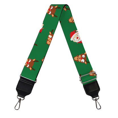 Santa Claus And Reindeer Emoji Print Bag Strap